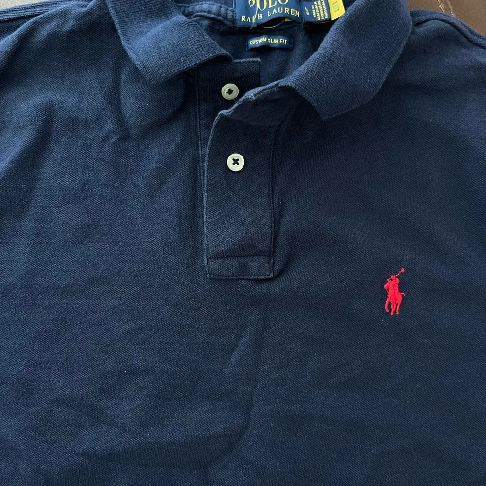 Polo Ralph Lauren Shirt - Large - Custom Slim Fit -Navy Blue - Picture 3 of 8